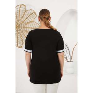Camiseta Casual de Manga Corta para Mujer, Talla Grande, Negra, con Estampado 'I Love', Mezcla de Viscosa y Elastano, para Comodidad Diaria, Marca RMG - Product Image 5