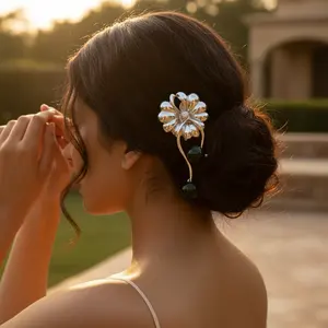 Broche en cristal d'onyx noir pour bijoux de mode féminine - Product Image 3