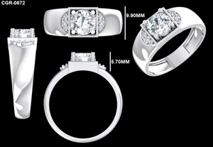 Bague classique en diamant de laboratoire taille brillant rond de 1,75 carat, en or blanc massif 10K/14K pour homme, bijou audacieux - Product Image 6