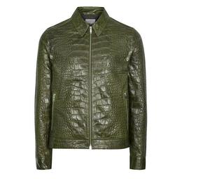 <b>jacket</b> for <b>men</b> <b>Sheepskin</b> Trendy Style Custom Made Crocodile Skin Texture Leather <b>Jacket</b> For <b>Men</b> Winter Season Fashion OEM - Product Image 4