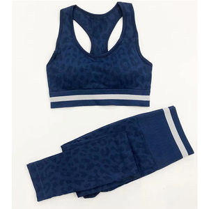 Conjunto de Leggings de Yoga Personalizados para Mujer, Transpirables, con Sujetador Deportivo Sexy, Cintura Elástica, Leggings de Entrenamiento con Patrón Sólido - Product Image 1