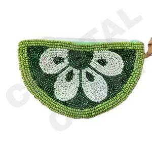 Teas Design Customized Seed <b>Beaded</b> Coin Pouch Wallet Beautiful Coin Purse with Fashionable Accessory Features - Product Image 5