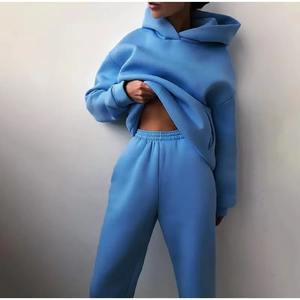 Poids lourd de haute qualité personnalisé blanc goutte épaule 2 pièces ensemble joggers pantalon sweat avec pantalon de survêtement sweats à capuche vierges surdimensionné - Product Image 1