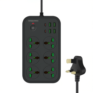 T24 2m 3000W Fireproof Multifunctional Smart Power Socket <b>Plug</b> 6 PD <b>Plugs</b> 4 <b>USB</b> Ports <b>UK</b> <b>Plug</b> - Product Image 2