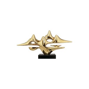Escultura de Mesa de Hoja de Oro Hecha a Mano, Centro de Mesa Decorativo Artístico Moderno para Oficina o Interiores del Hogar, Venta al por Mayor desde India - Product Image 2