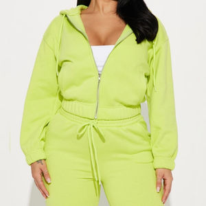 Elegante chándal unisex de algodón con cremallera y logotipo personalizado impreso Sudadera con capucha recortada de lujo XXL tamaño de invierno de talla grande Características - Product Image 3