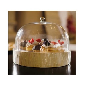 Stainless Steel Dessert <b>Cake</b> <b>Server</b> With Glass Dome Highest Quality Round Shape Snacks Dessert <b>Server</b> With Lid - Product Image 6