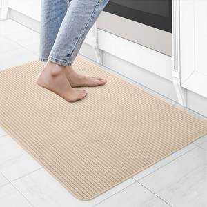 Tapis de sol rectangulaire couleur ivoire, antidérapant, avec dos en caoutchouc, pour usage domestique, 68x120 cm - Product Image 1