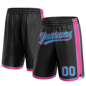 Industrie Direct Engro Sportswear Basketball <b>Shorts</b> Custom Black Sky Blue-<b>Pink</b> Authentic Basketball <b>Shorts</b> - Product Image 1