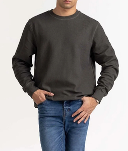 Premium Quality Heavyweight 100% Cotton Embroidered Custom Logo Fleece Crewneck Pullover Sweatshirt Men Winter Windproof BROOXLY - Product Image 6