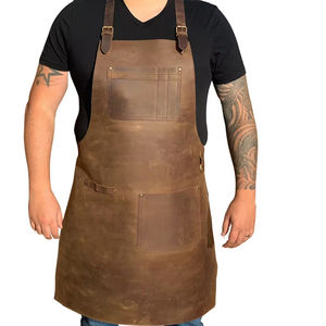 Matériau authentique Logo Haute Qualité Taille Adulte Ajustable Mode Adulte Bavoirs Croisés Tablier Dos Avec Poches LPN-0086 - Product Image 1