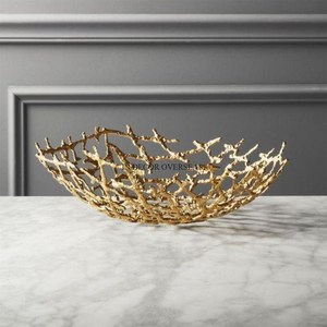 Colección de arte creativo moderno Diseñador único Heavy Duty Metal Hecho Chapado en oro Tazón de forma grande para servir y decorar - Product Image 4