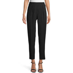 Pantaloni a Pieghe a Vita Alta da Donna Anne Klein, Neri in Crêpe di Tela Antirughe, Taglia Media, per la Stagione Autunnale - Product Image 1