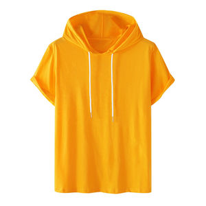 Nueva moda Street Wear manga corta algodón polar pulóver hombres Sudadera con capucha para jóvenes media manga sudaderas con capucha diseño para gimnasio - Product Image 2