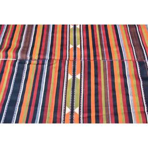 Vintage Turkish <b>Wool</b> Rug 4.8ft X 12.5ft <b>Red</b> & Black Patchwork Design Handmade Rectangle Hallway Model Latex Backing for Bedside - Product Image 5