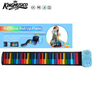 Pianoforte Arrotolabile a <span class=keywords><strong>49</strong></span> Tasti Arcobaleno, Tastiera Elettronica Pieghevole in Silicone, Strumento di Registrazione Portatile per Educazione e Regalo per Bambini - Product Image 3