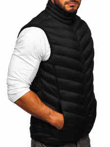 Veste sans manches matelassée personnalisée avec logo, vente en gros, gilet rembourré à fermeture éclair, veste matelassée d'hiver, col montant - Product Image 5