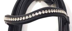 Brida negra de tachuela ecuestre inglesa de calidad superior con herrajes de acero inoxidable duraderos y acolchado para carreras de caballos - Product Image 3