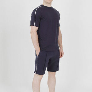 Camiseta de gimnasio para hombre, conjunto corto de ropa deportiva de algodón de talla grande, chándal con estampado ligero, pantalones cortos de 2 piezas, camiseta al por mayor para hombre - Product Image 4