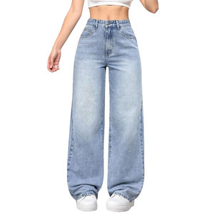 High Quality <b>Women</b> Baggy <b>Jeans</b> Regular Fit Casual Winter 100% Cotton Soft Comfortable Fit - Product Image 1
