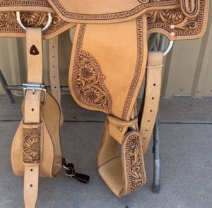 High Quality Western Full Grain Leather Saddle Comfortable for <b>Both</b> Rider and Horse English Horse Racing Products From India - Product Image 2