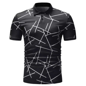 Personnalisé 88% Coton 12% Polyester 12% Spandex Nouveau Design Sublimé Hommes Séchage Rapide Sans Col pour Polo Chemises Hommes - Product Image 5