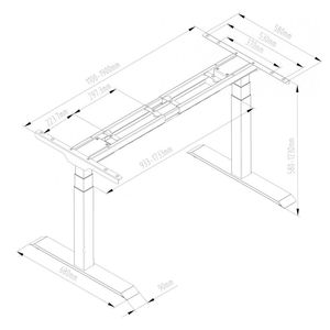 ETL-2300 Minimalist Metal Height-<b>Adjustable</b> <b>Table</b> Legs 3-Joint and 2-Motor Design - Product Image 5