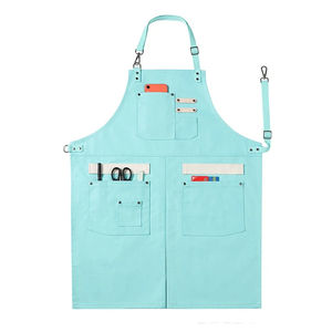 Delantal impermeable a prueba de aceite de lona de algodón logotipo personalizado diseño de impresión completa con bolsillo cocinas domésticas - Product Image 6