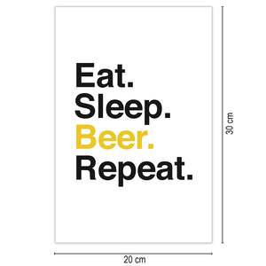 Comer. Dormir. Cerveza. Repetir. Impresión Artística en Papel Estilo Kunstdruck - Product Image 3