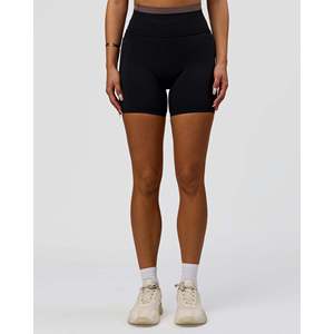 Shorts de Cintura Alta para Mujer de 6 Pulgadas con Bolsillos - Color Negro Cacao - Product Image 5