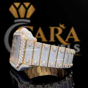 Meilleure Qualité Glacé VVS Moissanite Diamant En Acier Inoxydable Style Hip Hop Montre Élégante Mode De Luxe Mécanique Carré Analogique - Product Image 3