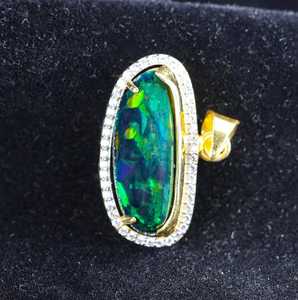 Pendentif en opale de feu éthiopienne naturelle de 21,00 carats, argent sterling 925 plaqué or 14 carats, coupe fantaisie, bijoux pour enfants - Product Image 4