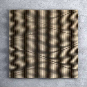 Ensemble de décoration murale en bois Art déco 26 pièces découpées au laser précises motifs numériques CNC ondulés Art mural suspendu artisanal pour anniversaire - Product Image 1