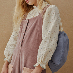 Robe Fille Prairie Chic Manches Bouffantes Imprimé Pois 100% Coton Silhouette Plage Col Rond Été Mi-Mollet Respirante Écologique - Product Image 1