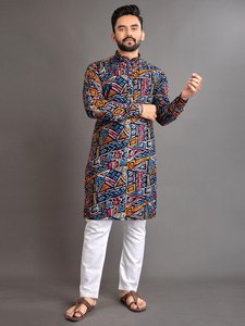 Indio hecho a mano cuello elegante manga completa precio al por mayor ropa informal de los hombres de moda paquistaní Shalwar Kameez de talla grande - Product Image 3
