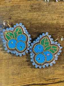 ต่างหูปักลายดอกไม้ลูกปัดห้อยต่องแต่ง - Product Image 2