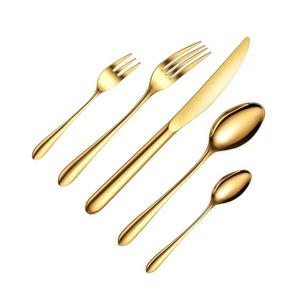 Couverts En Acier Inoxydable Idéal Cuisine Café De Table Maison Couleur Argent Plaqué Couverts Finis Top Design Poignée Ensemble De 5 Pcs - Product Image 6