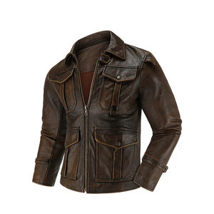 Veste en cuir pour homme de qualité supérieure au meilleur prix, coupe-vent d'hiver avec col montant, logo personnalisé, design durable et respirant - Product Image 4