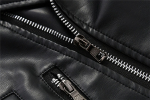 Veste en cuir ample pour hommes de grande taille en gros avec col rabattu Veste d'hiver en toile avec col en duvet pour l'extérieur - Product Image 3