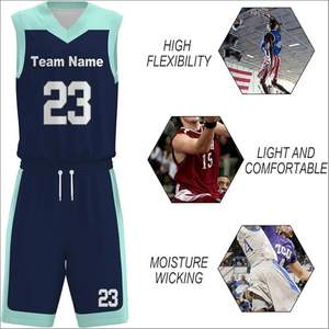 Ensembles de maillots de basket-ball personnalisés grande taille respirants de haute qualité uniformes imprimés personnalisés hommes femmes adultes 100% polyester - Product Image 5