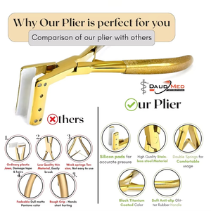 Pinza Profesional para Extensiones de Cabello con Cinta Adhesiva, Acero Inoxidable, Mango de Goma Antideslizante con Purpurina, Herramienta de Sellado de Cinta Adhesiva - Product Image 6