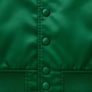 Chaqueta personalizable de satén con letras Chaqueta brillante estilo universitario con parches de equipo - Product Image 3