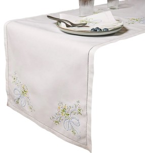 Camino de mesa de punto de algodón de alta calidad, venta al por mayor, bordado de flores pequeñas para el hogar, Hotel, restaurante, manteles - Product Image 1