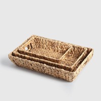 Plateaux artisanaux pour la décoration intérieure, l'affichage et le rangement, plateau en jacinthe d'eau naturelle, best-seller