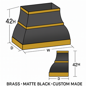<span class=keywords><strong>Hotte</strong></span> de cuisine en acier inoxydable <span class=keywords><strong>noir</strong></span> mat conique avec garniture en laiton, montage mural encastré pour cuisines de villas de luxe - Product Image 6
