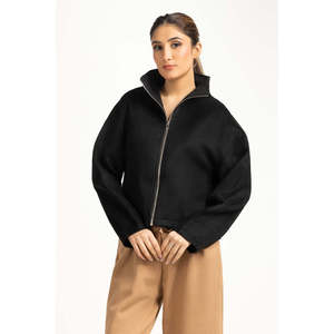 เสื้อแจ็คเก็ตผู้หญิงคอตั้ง ผ้าหนังแกะสังเคราะห์ ระบายอากาศได้ดี ไซส์ใหญ่พิเศษ WM-JKT-WS24-087 รุ่นย้อมสีพื้น สำหรับไซส์ 5XL 3XL ฤดูใบไม้ร่วง - Product Image 2