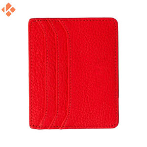 Portefeuille court pour hommes en cuir véritable nouveau style de porte-cartes à logo de couleur personnalisée pour cartes de crédit - Product Image 5