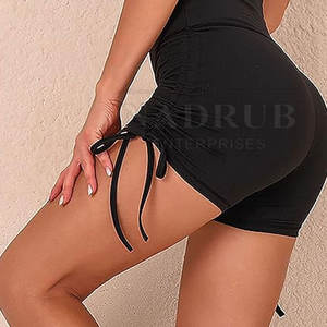 Venta al por mayor Mujeres Booty Shorts Spandex High Rise Shorts Para Workout Lounge OEM Mujeres Booty Shorts - Product Image 3