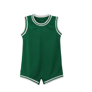 Combinaison pour bébé style maillot de basket, vêtements en coton doux pour nouveau-nés et tout-petits - Product Image 1