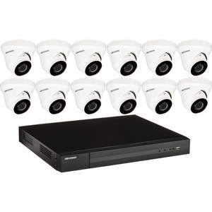 TOP QUALITY Hik-vision EKI-K164T412 16-Channel 8MP NVR with <b>4TB</b> <b>HDD</b> & 12 4MP Night Vision Turret Cameras Kit - Product Image 1